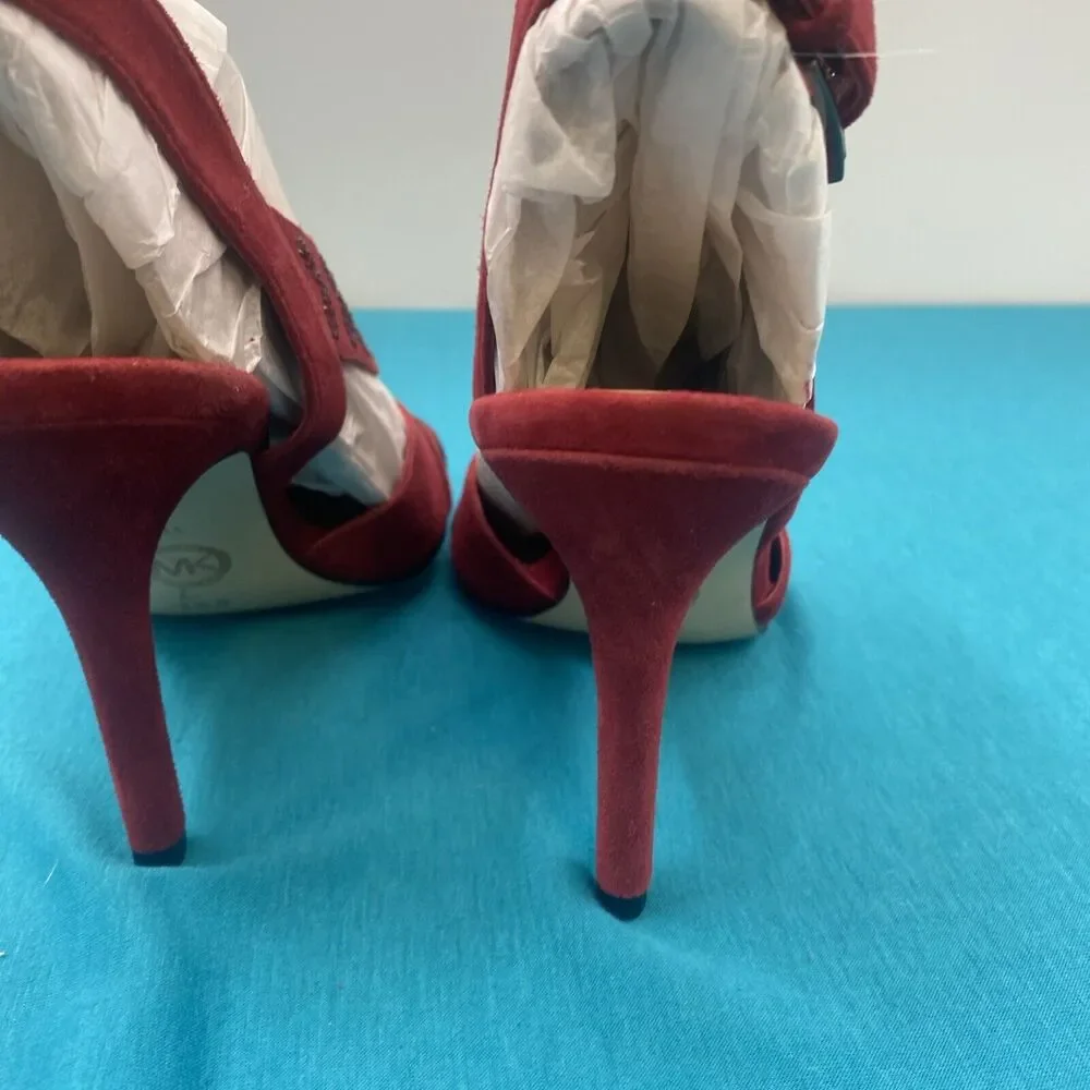 MICHAEL Michael Kors Platform Sandals High Heels Red Size 7 Open Toe Slingback